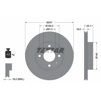 Jeu de 2 disques de frein avant TEXTAR 92091000