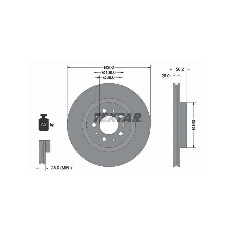 Jeu de 2 disques de frein avant TEXTAR 92092300