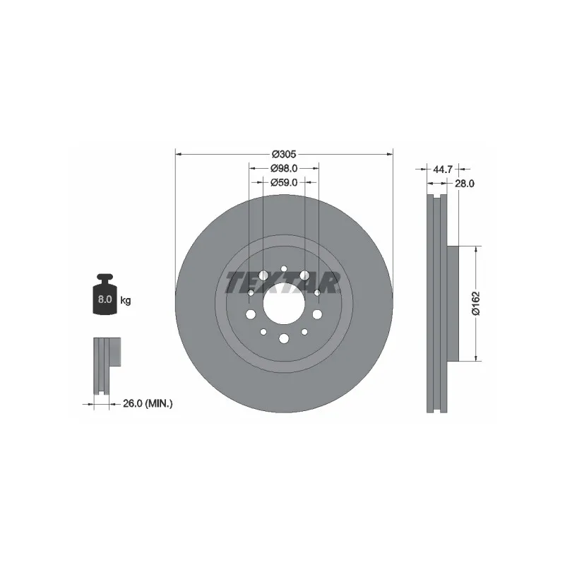 Jeu de 2 disques de frein avant TEXTAR 92092700