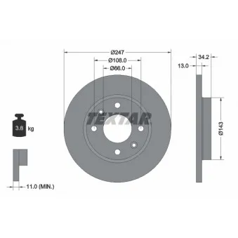 Jeu de 2 disques de frein avant TEXTAR 92092803