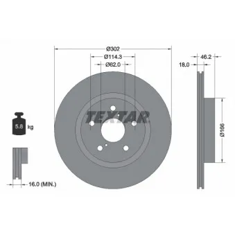 Jeu de 2 disques de frein avant TEXTAR