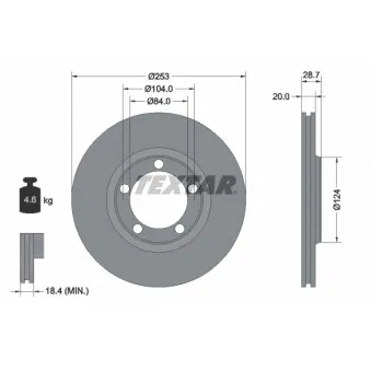 Jeu de 2 disques de frein avant TEXTAR 92093700