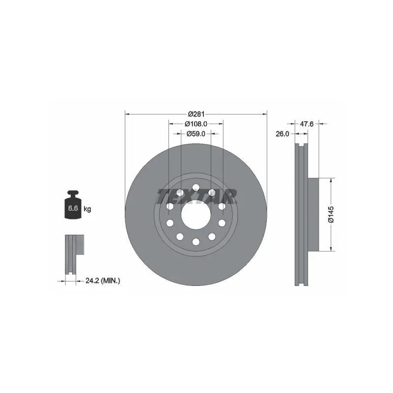 Jeu de 2 disques de frein avant TEXTAR 92093900