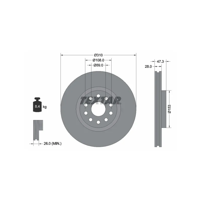 Jeu de 2 disques de frein avant TEXTAR 92097500