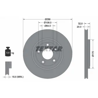 Jeu de 2 disques de frein arrière TEXTAR 92099100