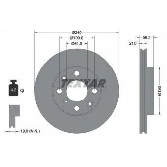 Jeu de 2 disques de frein avant TEXTAR 92110300