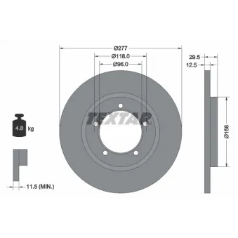 Jeu de 2 disques de frein avant TEXTAR 92114100