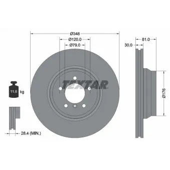 Jeu de 2 disques de frein avant TEXTAR 92122905