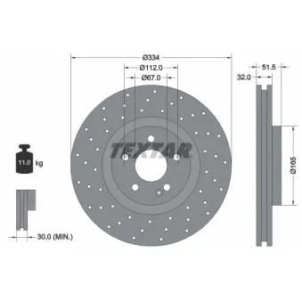 Jeu de 2 disques de frein avant TEXTAR 92123800