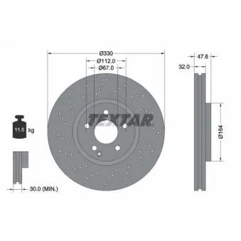 Jeu de 2 disques de frein avant TEXTAR 92124100