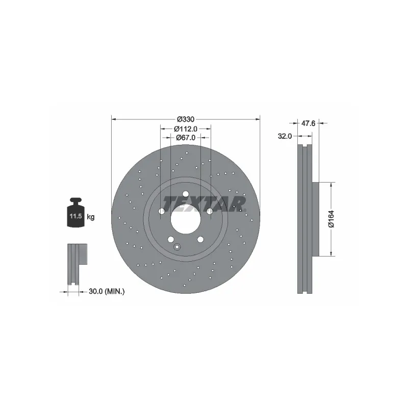 Jeu de 2 disques de frein avant TEXTAR 92124100