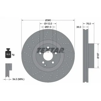 Jeu de 2 disques de frein avant TEXTAR 92124200