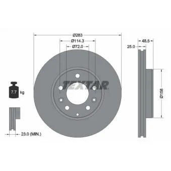 Jeu de 2 disques de frein avant TEXTAR 92125503