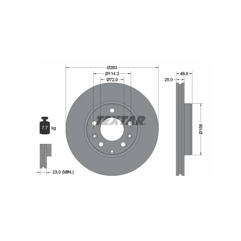 Jeu de 2 disques de frein avant TEXTAR 92125503