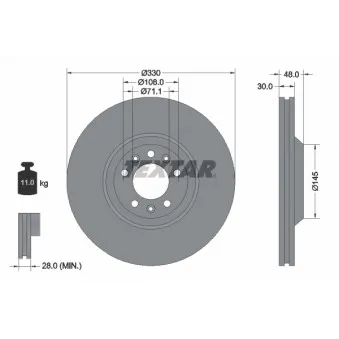 Jeu de 2 disques de frein avant TEXTAR 92129503