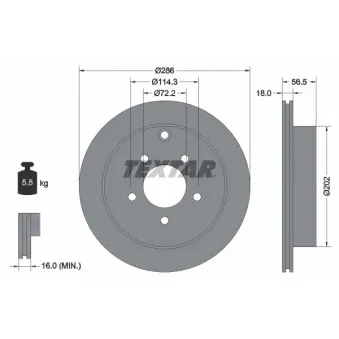 Jeu de 2 disques de frein arrière TEXTAR 92130100