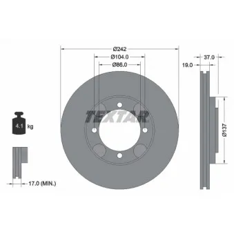 Jeu de 2 disques de frein avant TEXTAR 92130700