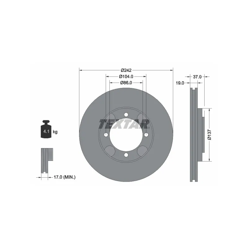 Jeu de 2 disques de frein avant TEXTAR 92130700