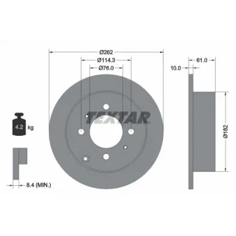 Jeu de 2 disques de frein arrière TEXTAR 92130900