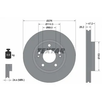 Jeu de 2 disques de frein avant TEXTAR 92131000