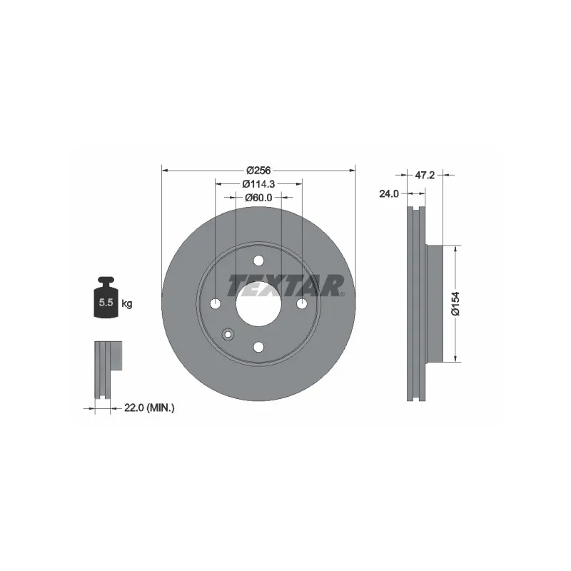 Jeu de 2 disques de frein avant TEXTAR 92133500