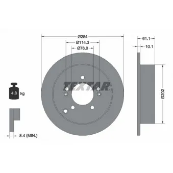 Jeu de 2 disques de frein arrière TEXTAR 92134003