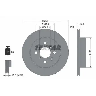 Jeu de 2 disques de frein avant TEXTAR 92135303