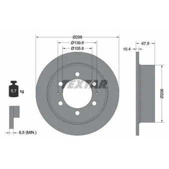 Jeu de 2 disques de frein arrière TEXTAR 92138500