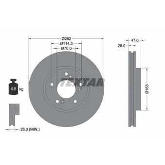 Jeu de 2 disques de frein avant TEXTAR 92138700