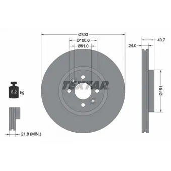 Jeu de 2 disques de frein avant TEXTAR 92149503