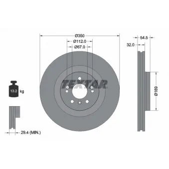 Jeu de 2 disques de frein avant TEXTAR 92150703