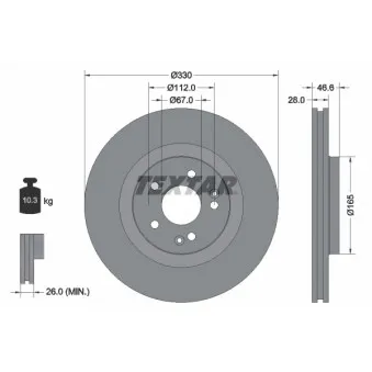 Jeu de 2 disques de frein avant TEXTAR 92151005