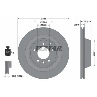 Jeu de 2 disques de frein arrière TEXTAR 92151403