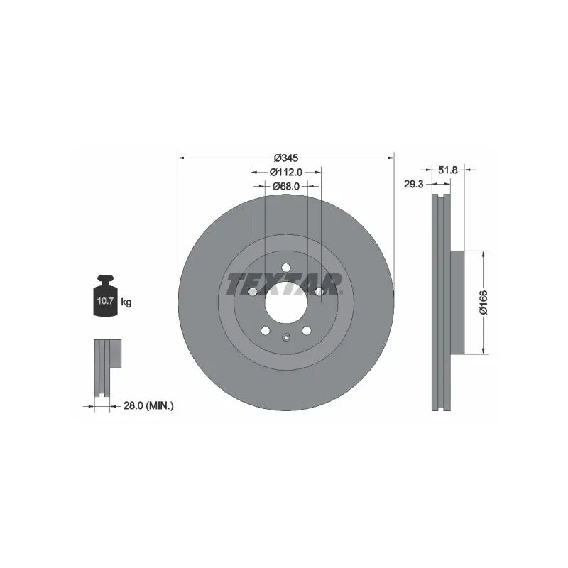 Jeu de 2 disques de frein avant TEXTAR 92160205