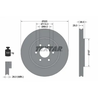 Jeu de 2 disques de frein avant TEXTAR 92164405