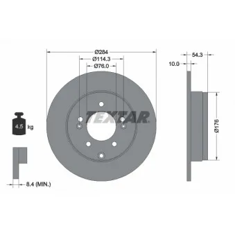 Jeu de 2 disques de frein arrière TEXTAR 92166600