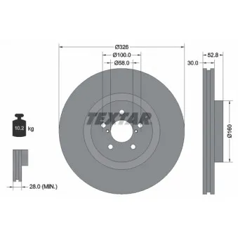 Jeu de 2 disques de frein avant TEXTAR 92167900