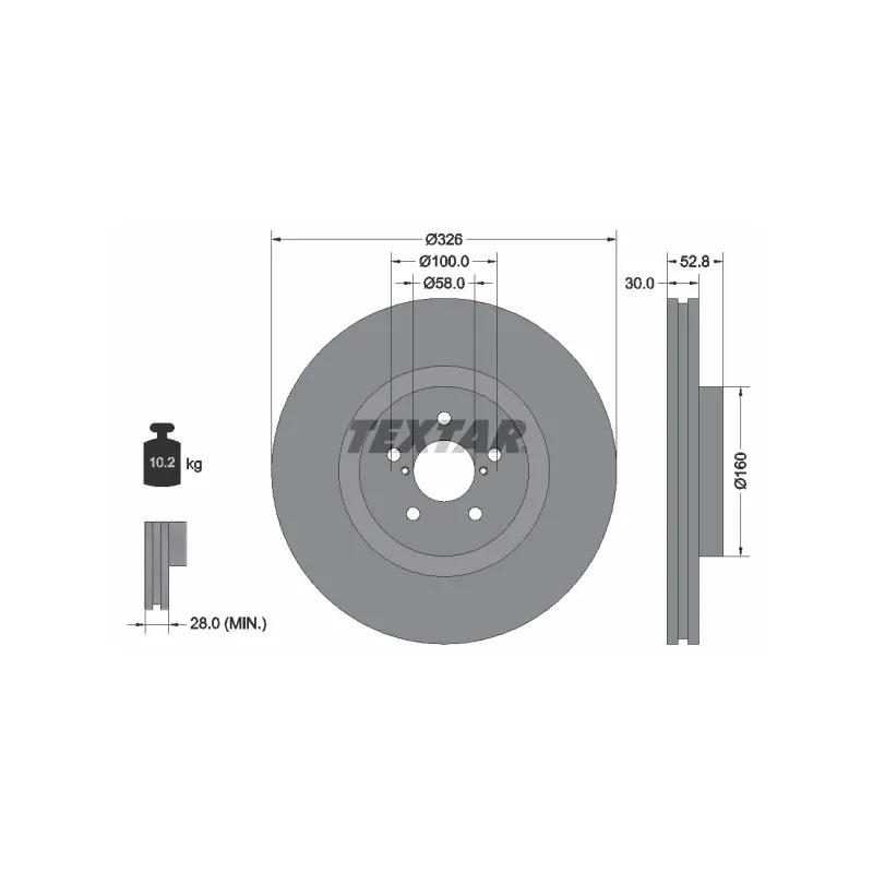 Jeu de 2 disques de frein avant TEXTAR 92167900