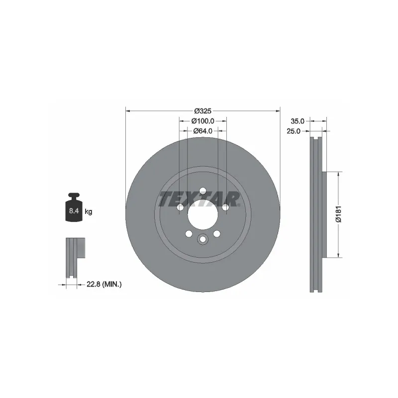 Jeu de 2 disques de frein avant TEXTAR 92170303