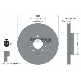 Jeu de 2 disques de frein avant TEXTAR