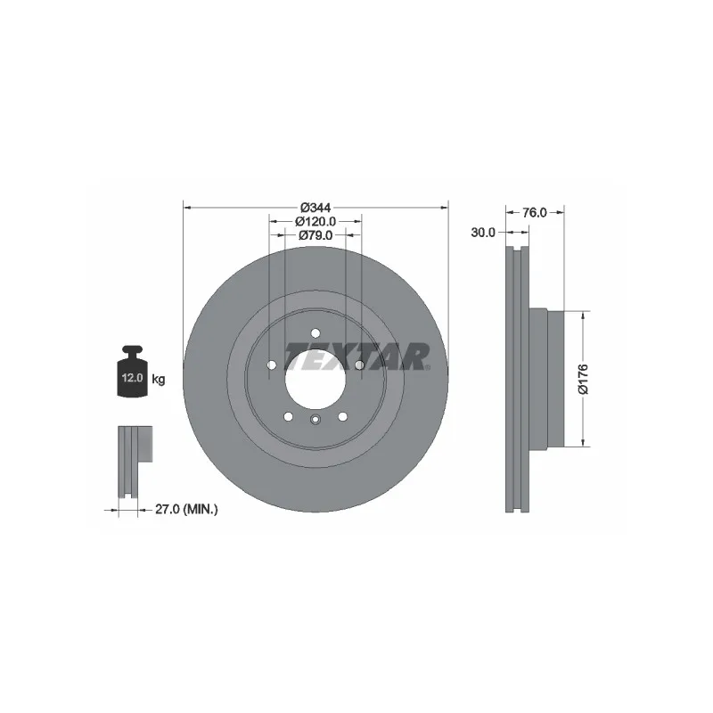 Jeu de 2 disques de frein avant TEXTAR 92185103