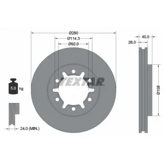 Jeu de 2 disques de frein avant TEXTAR 92186103