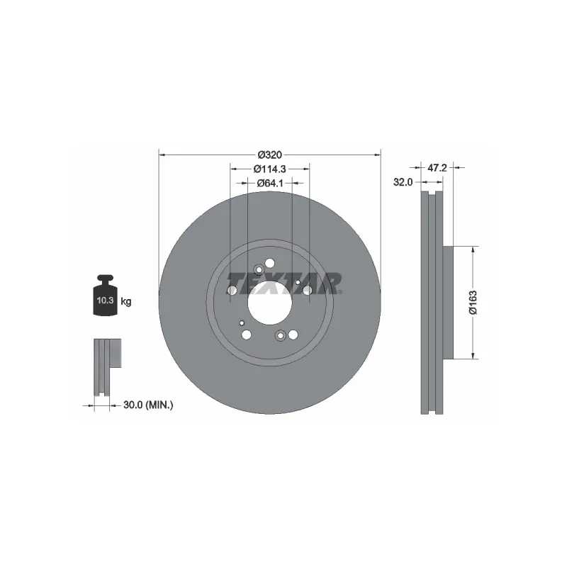 Jeu de 2 disques de frein avant TEXTAR 92194900