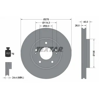 Jeu de 2 disques de frein avant TEXTAR 92198203