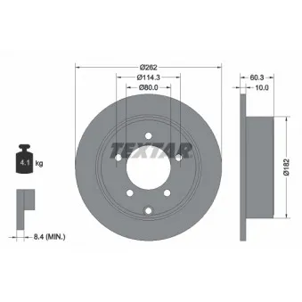 Jeu de 2 disques de frein arrière TEXTAR 92202903