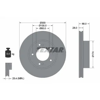 Jeu de 2 disques de frein avant TEXTAR