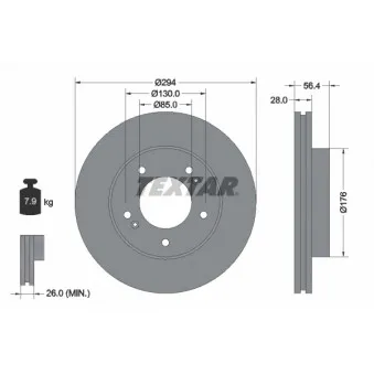 Jeu de 2 disques de frein avant TEXTAR 92203203