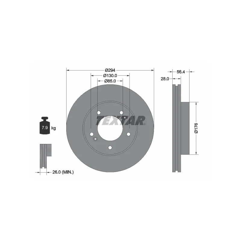 Jeu de 2 disques de frein avant TEXTAR 92203203