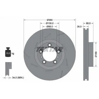 Disque de frein avant gauche TEXTAR 92213905