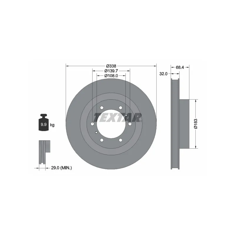 Jeu de 2 disques de frein avant TEXTAR 92223903